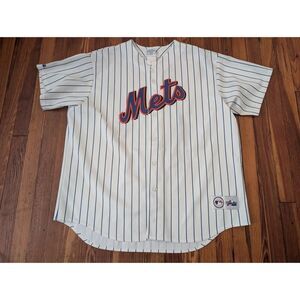 Majestic Made in USA NY Mets Made in USA Size 2XL Pinstripe Jersey